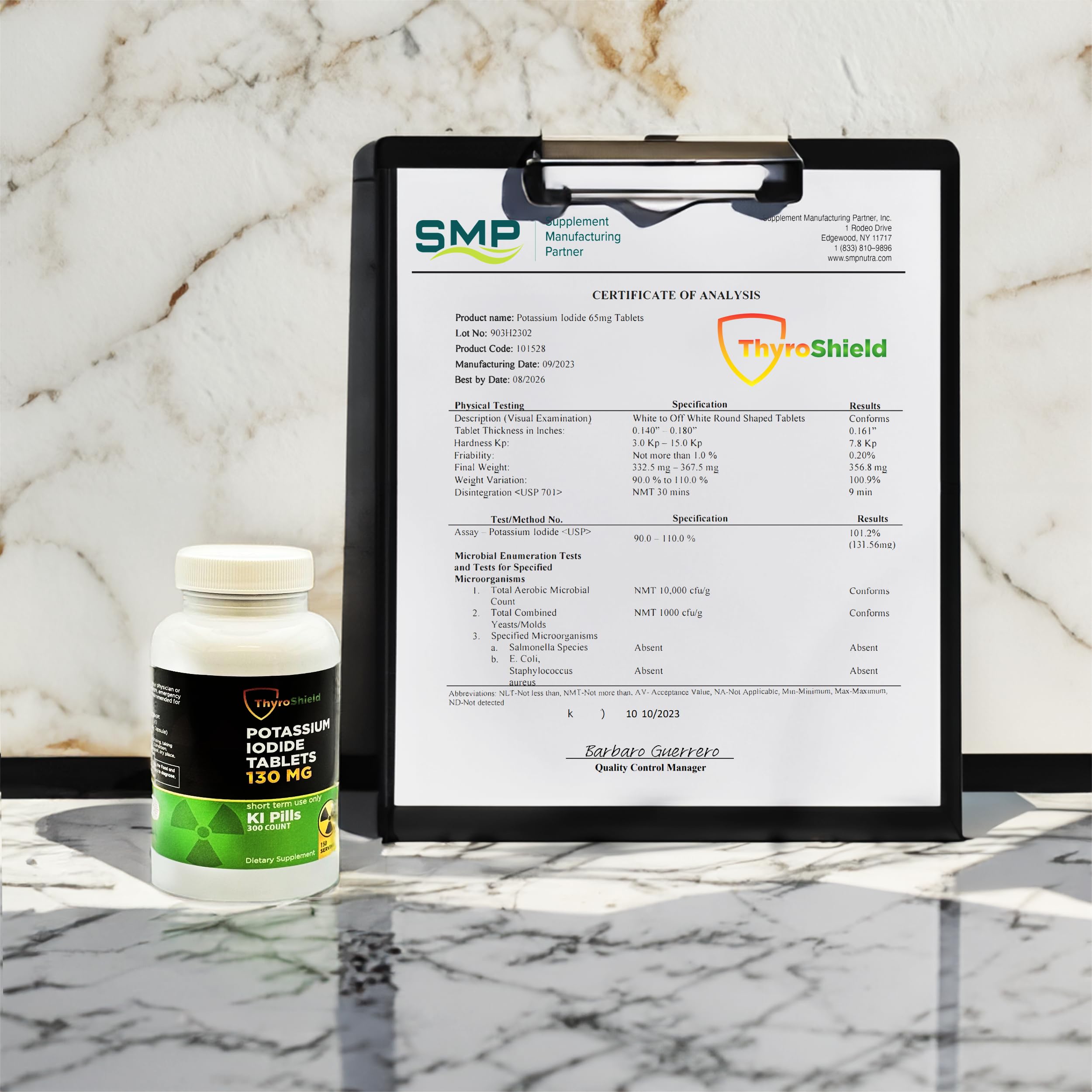 ThyroShield tablets in hand illustrating emergency preparedness on the go.