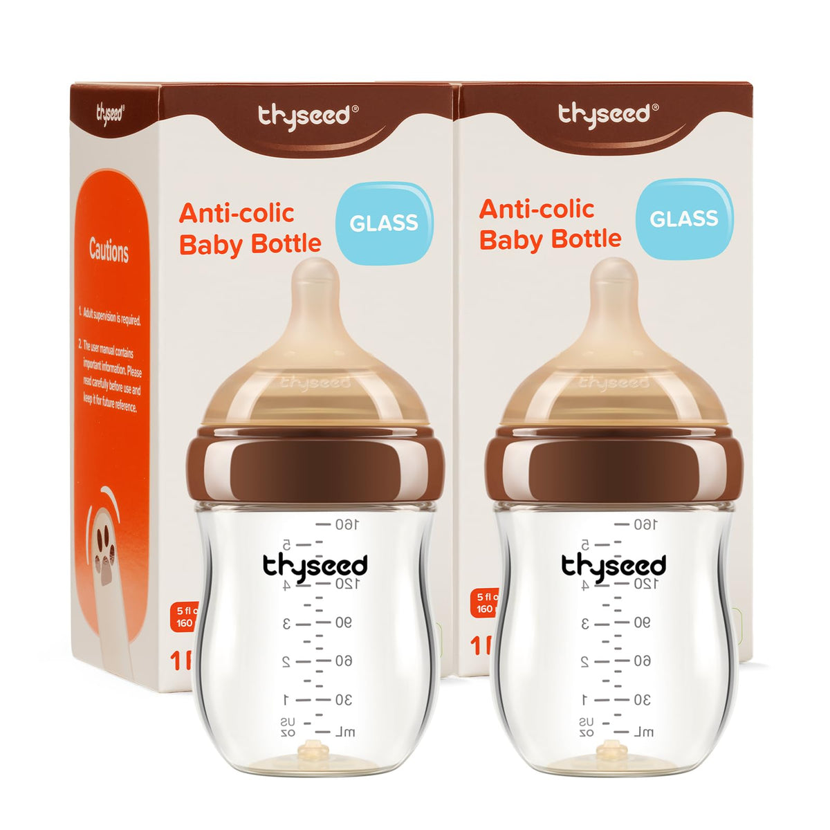 Thyseed anti-colic base-vent bottle reduces air intake for calmer feeds.