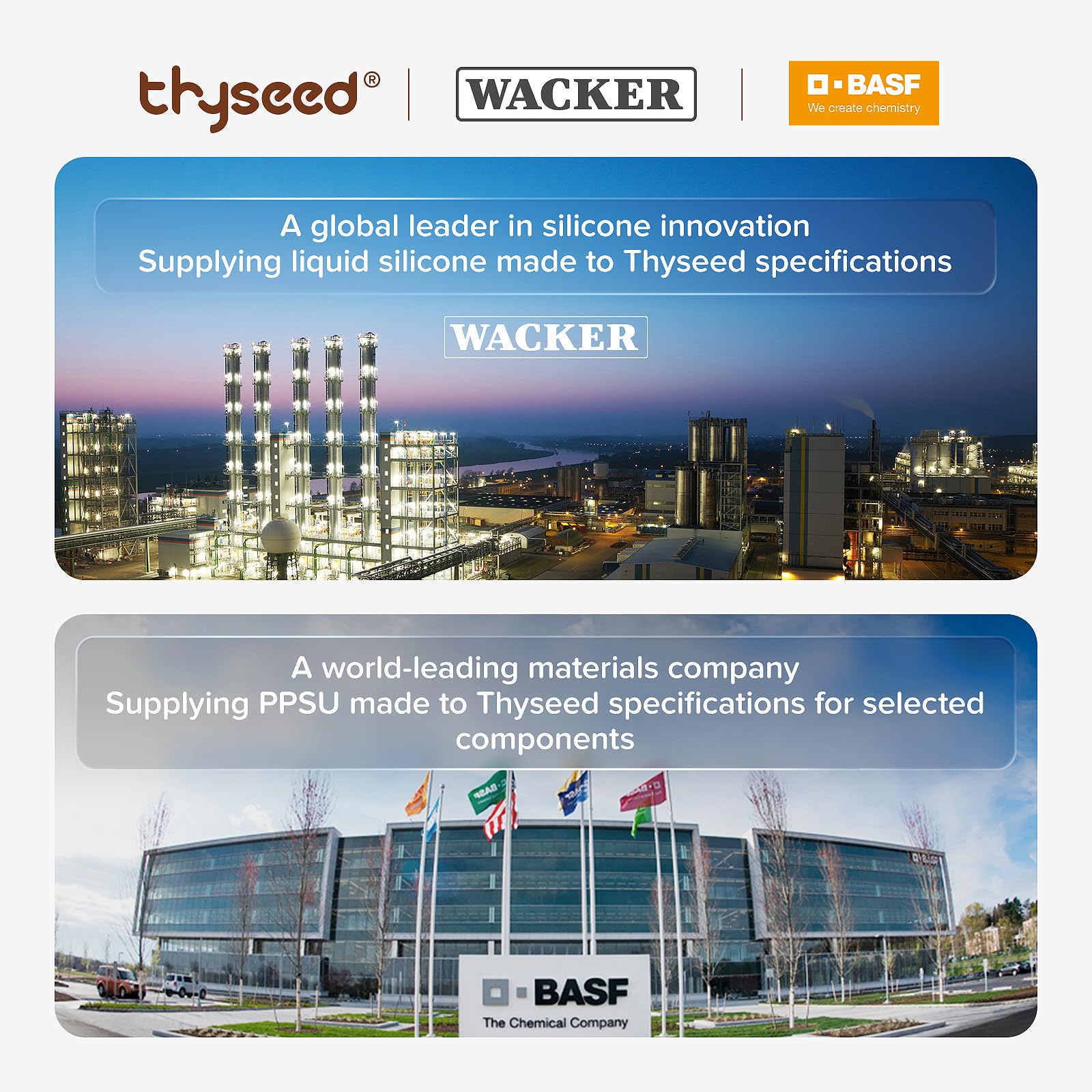 Thyseed glass bottle close-up highlights durable construction and finish.