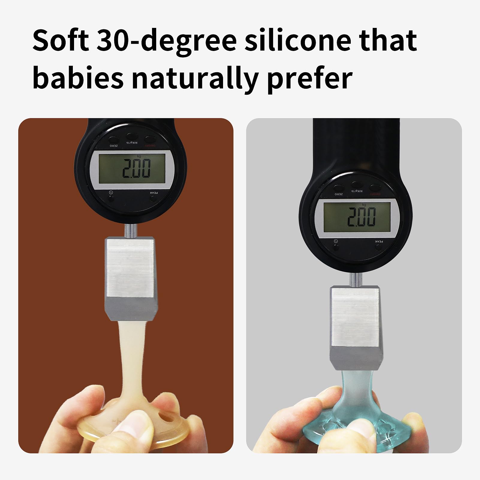 Thyseed dishwasher-safe pacifier for easy sanitation.