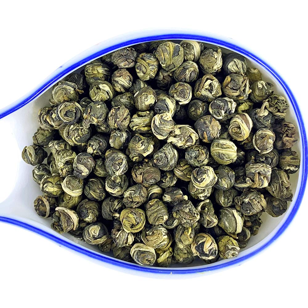 Tian Hu Shan high-mountain green tea pearls showcase quality.