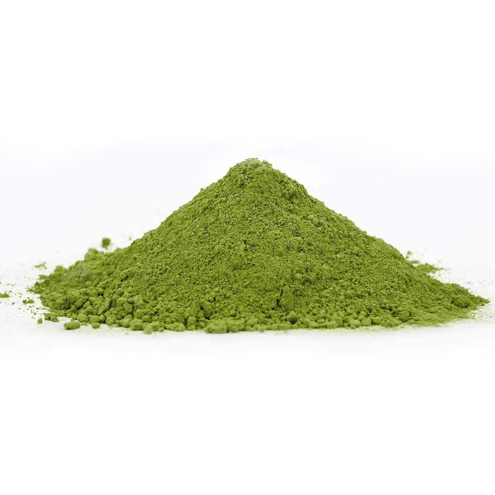 Tian Hu Shan matcha latte in mug ready to enjoy