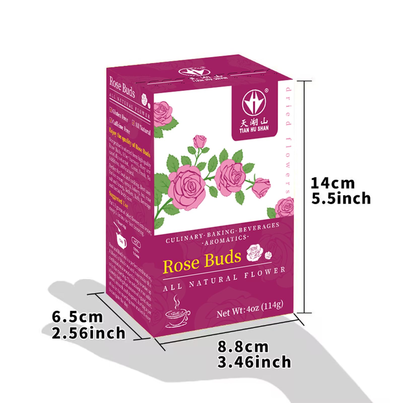 Tian Hu Shan rose petals in salads and light dishes for color and aroma