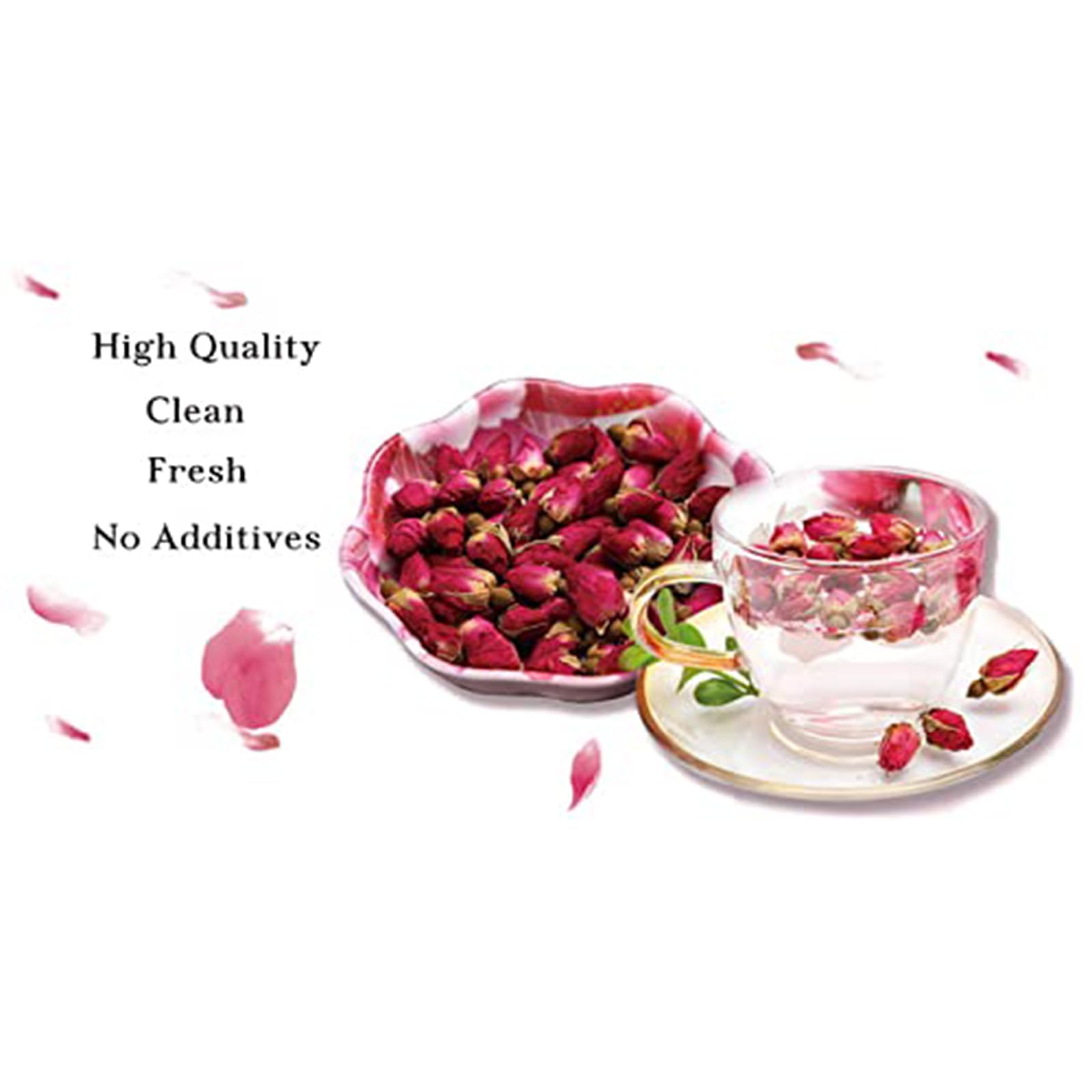 Tian Hu Shan cup of rose tea showing golden-pink infusion and aroma