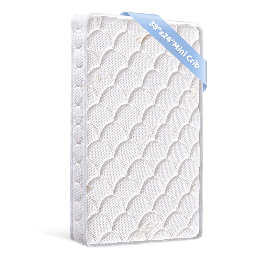 Tiankehan mini crib mattress front view showing firm 4 inch thickness for support