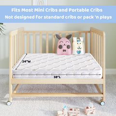 Tiankehan mini crib mattress dual-sided side view for long-term use