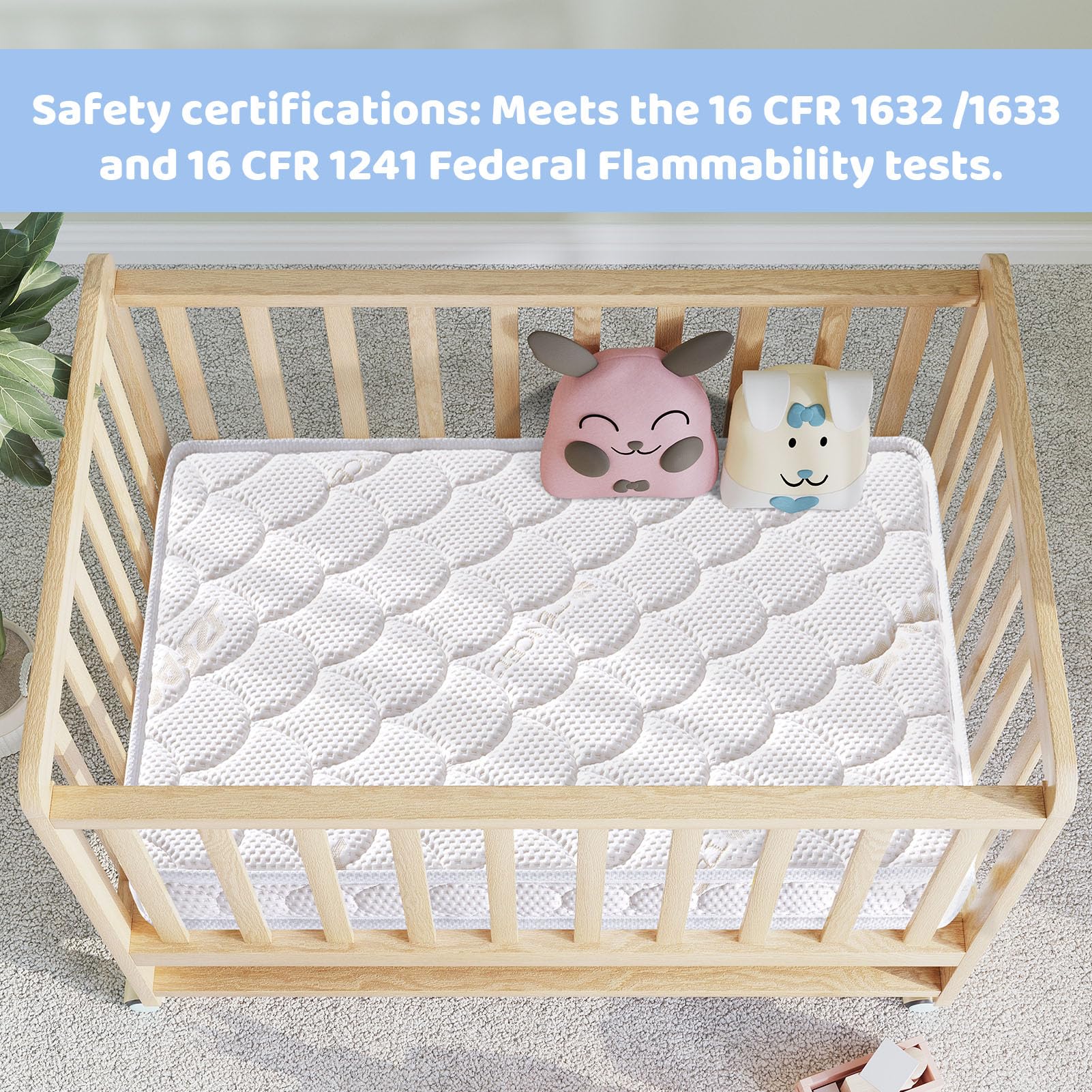 Tiankehan mini crib mattress foam fill close-up for comfort and resilience