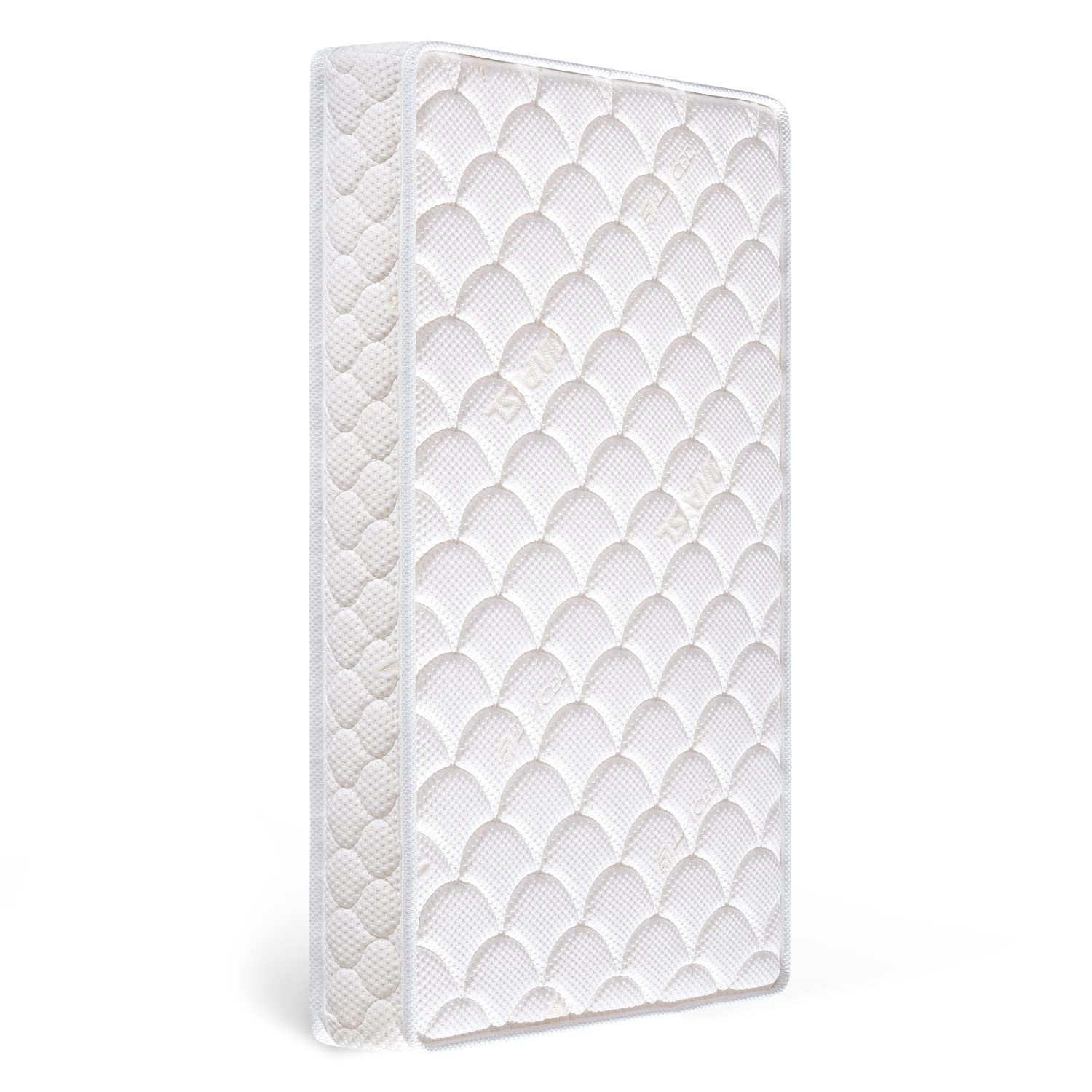 Tiankehan premium crib mattress top view showing snug fit for safe sleep