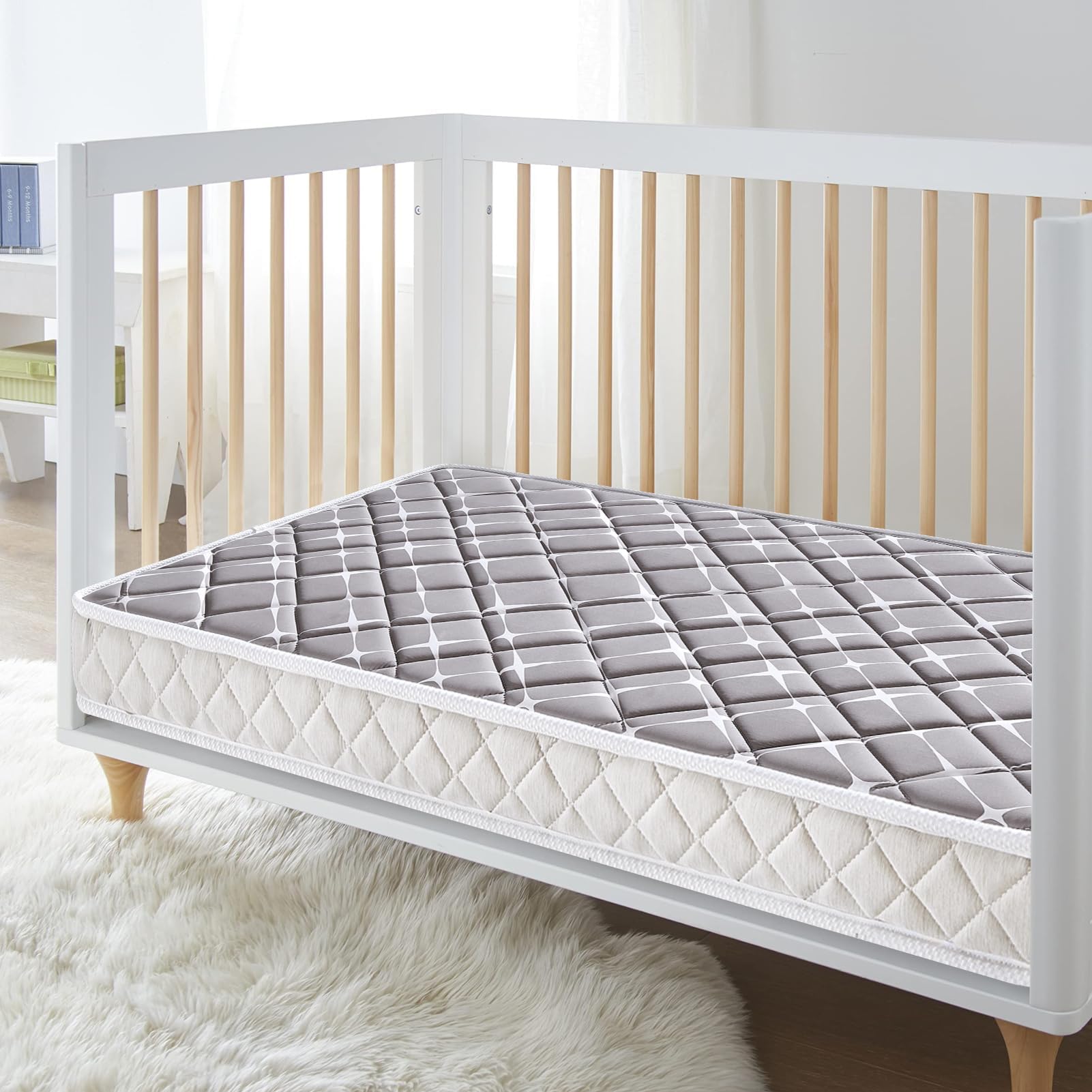 Tiankehan mattress side view 5in height illustrating crib stability