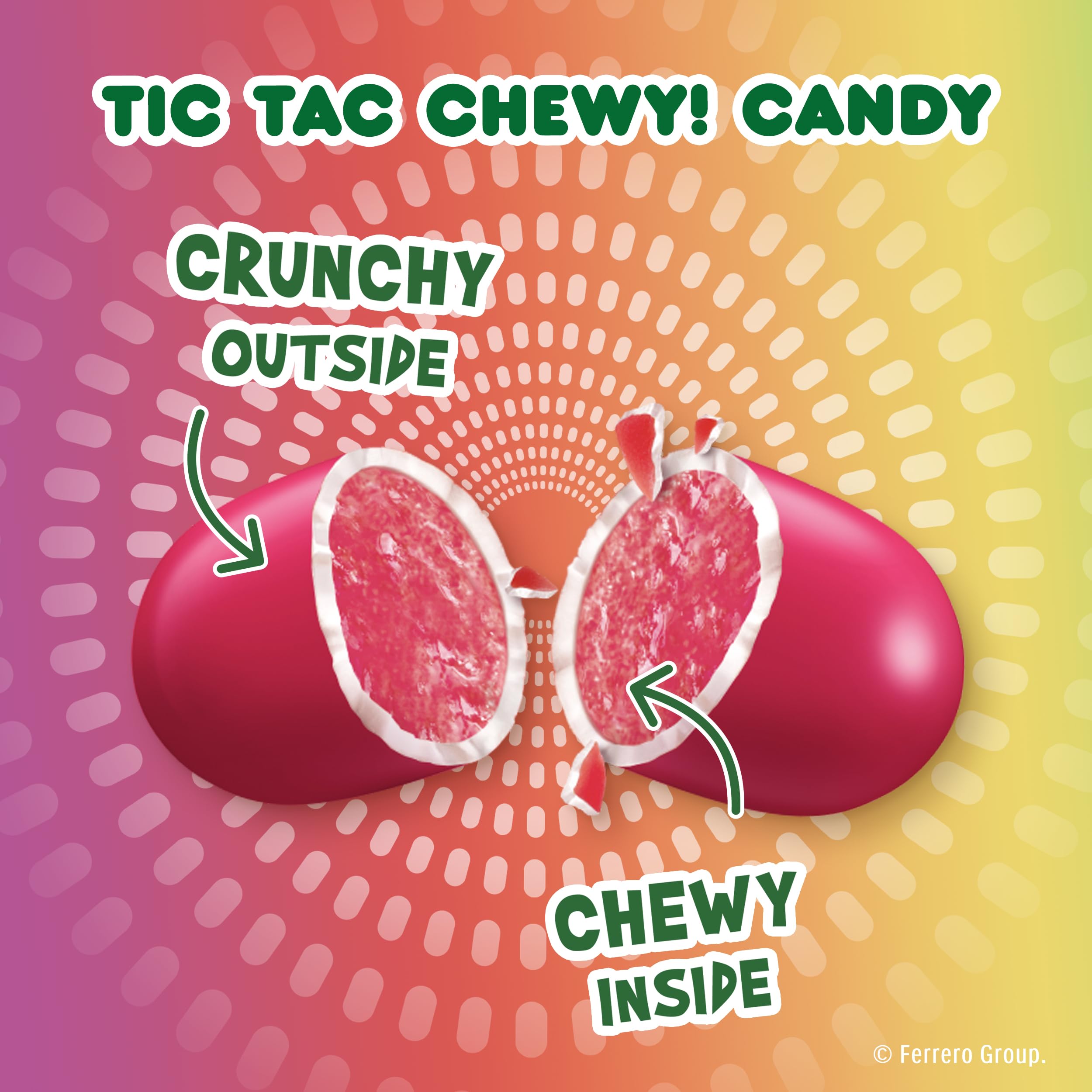 Tic Tac Chewy apple-cherry-grape flavors in natural color candy