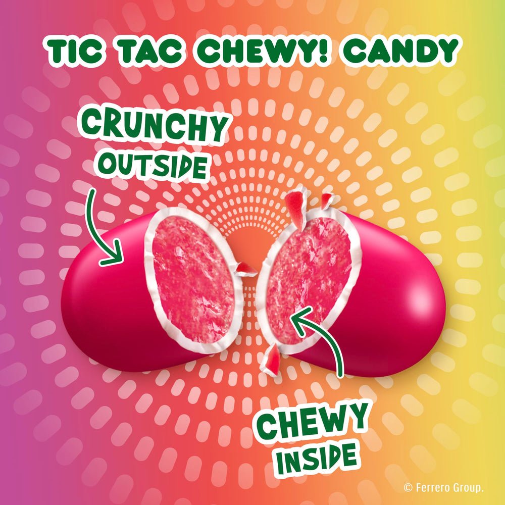 Tic Tac Chewy apple-cherry-grape flavors in natural color candy