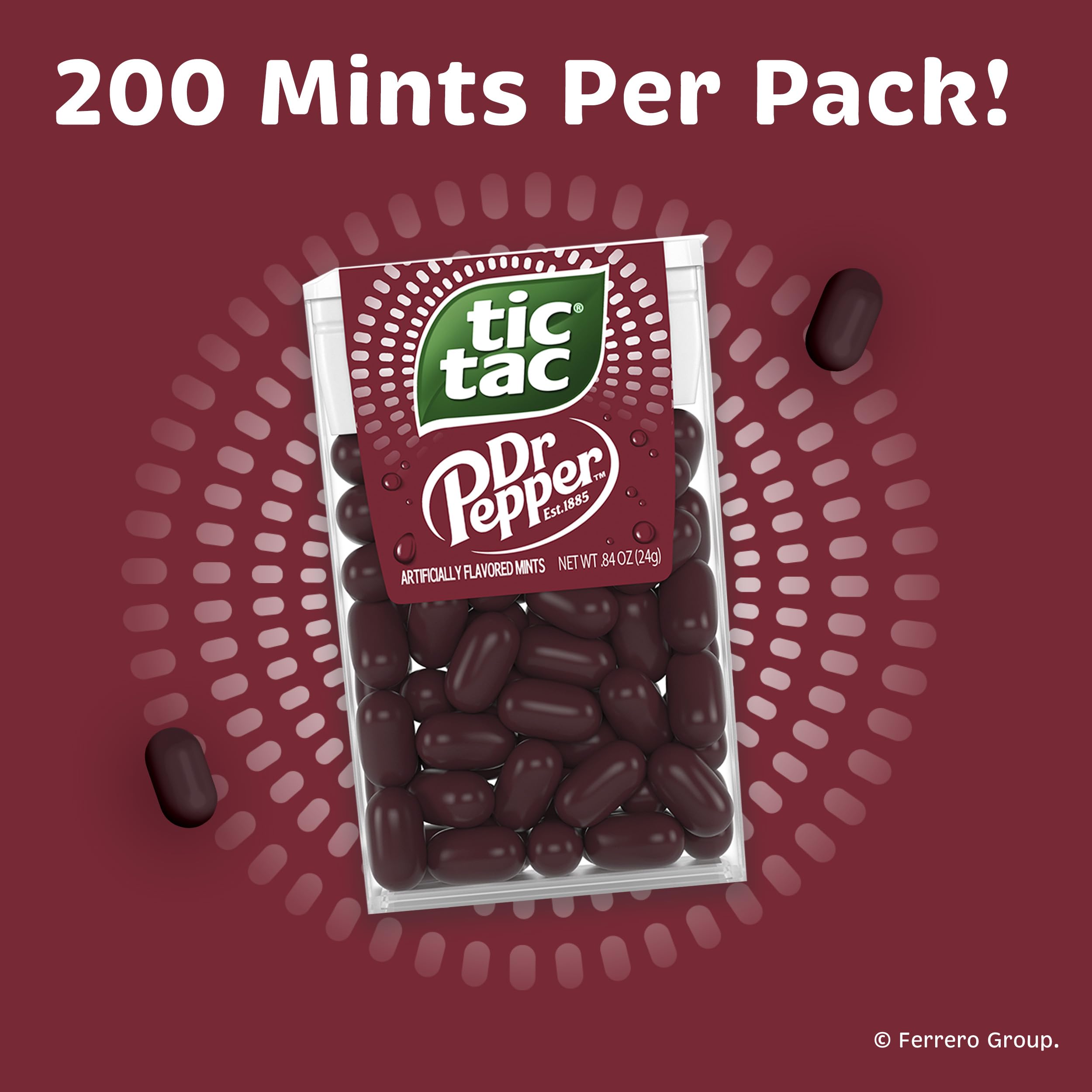 Tic Tac Dr Pepper mints on a desk for quick refreshment between tasks