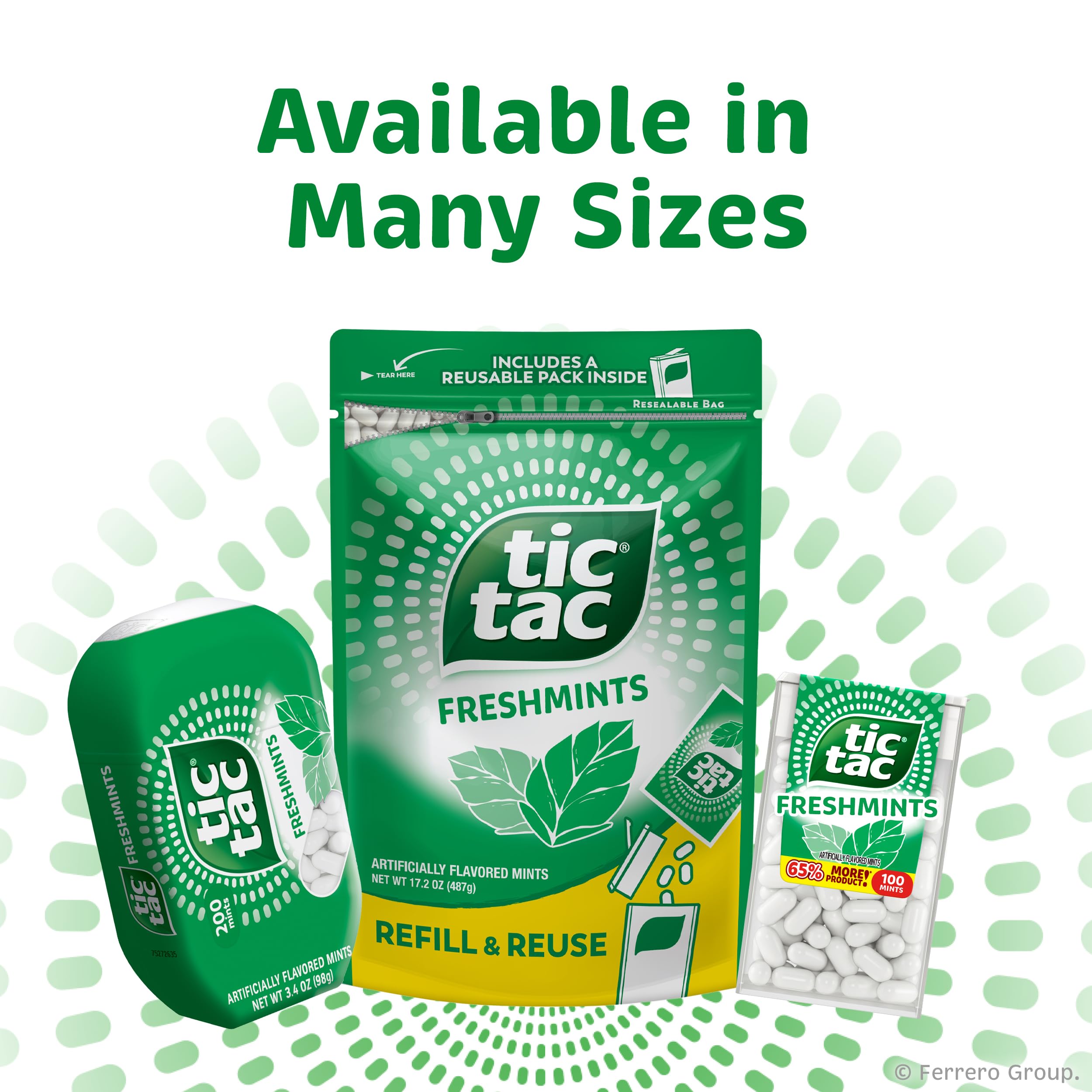 Tic Tac Freshmints party favors in a gift bag.