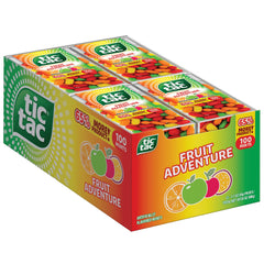 Tic Tac Fruit Adventure mint pack front view for portable refreshment after meals.