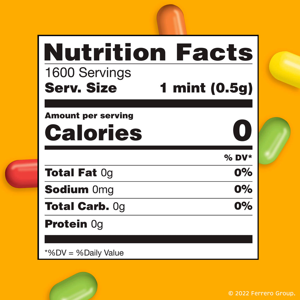 Tic Tac Fruit Adventure mints close-up highlighting fruity flavor