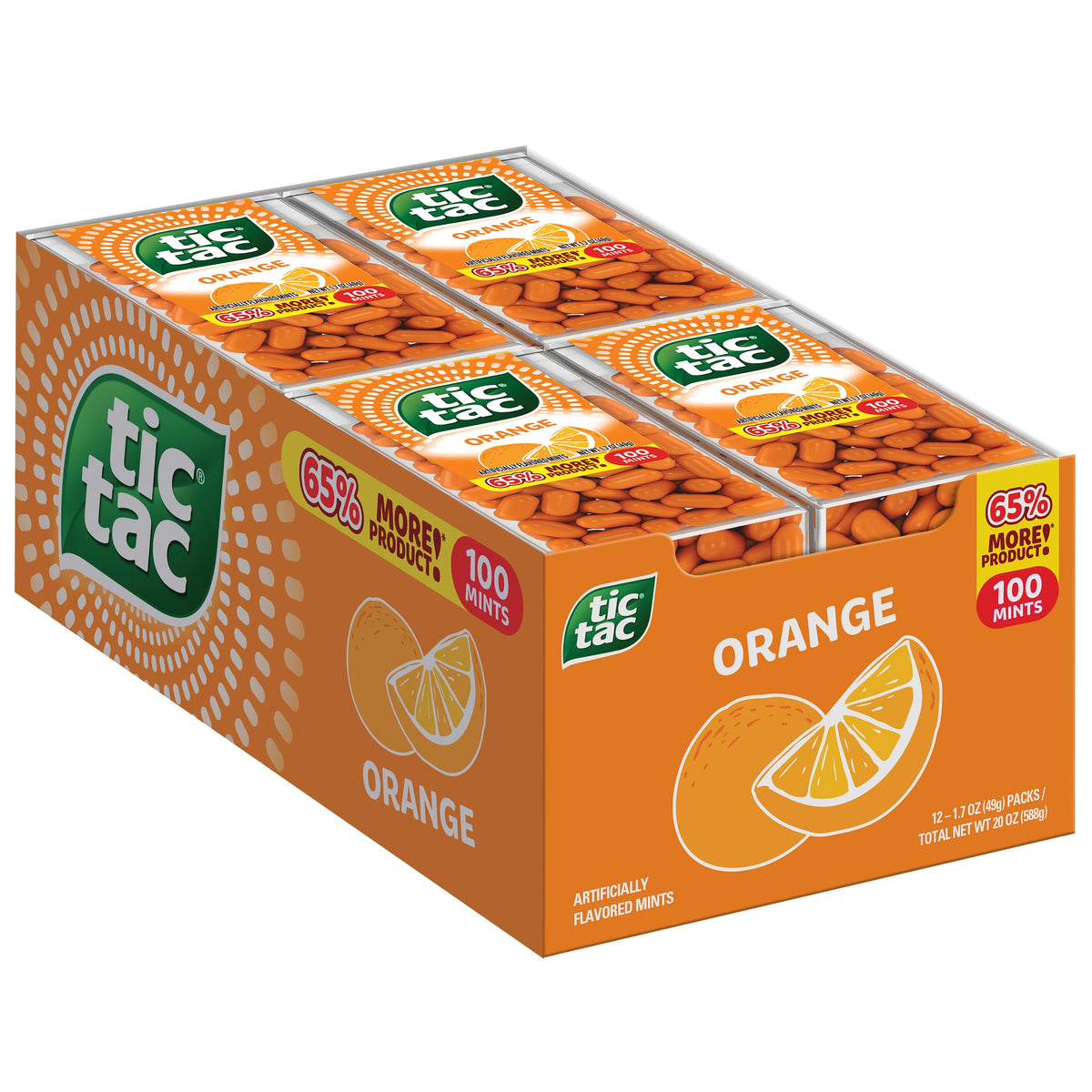Tic Tac Orange close-up mints for quick refreshment
