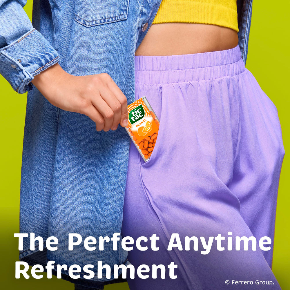 Tic Tac Orange mints in a travel-friendly package