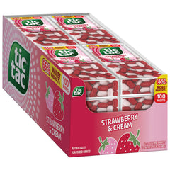 Tic Tac Strawberry and Cream pack front ideal for quick pocket refreshment on match day