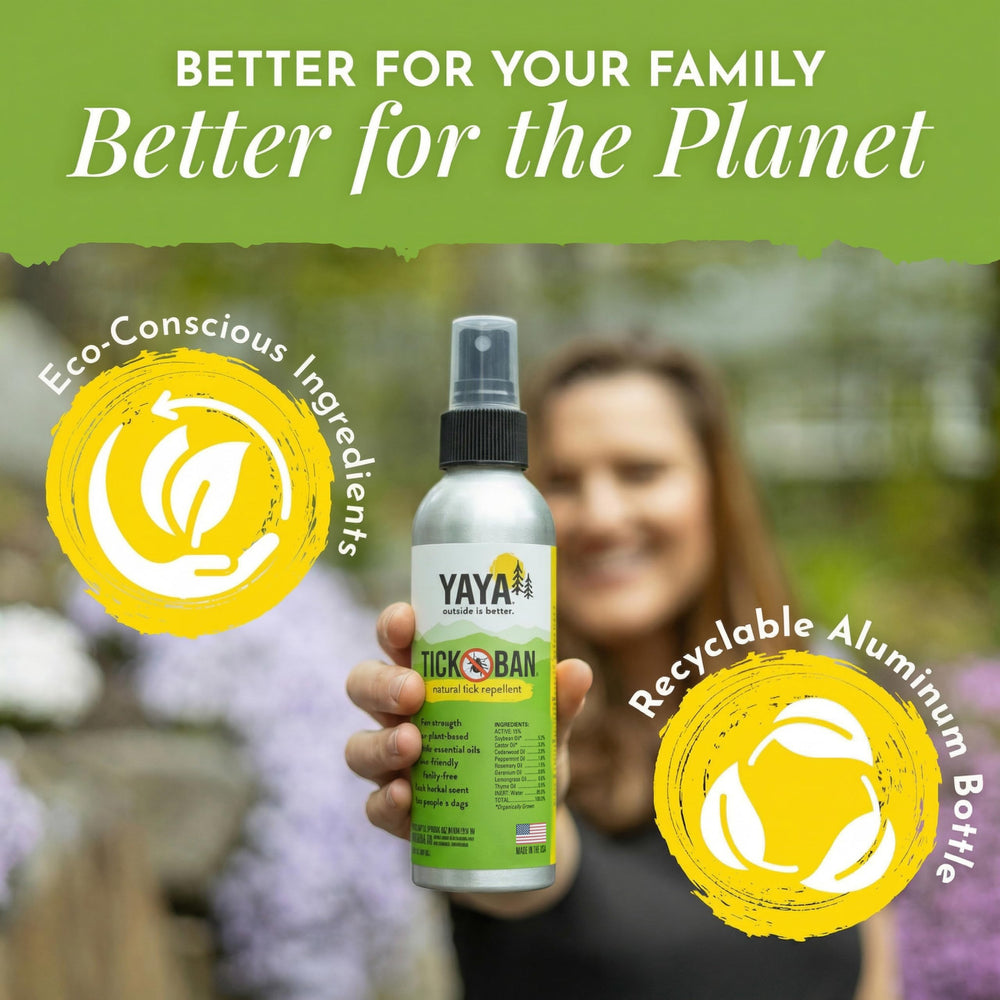 Tick Ban Yaya Organics woodsy fresh scent depicted on label
