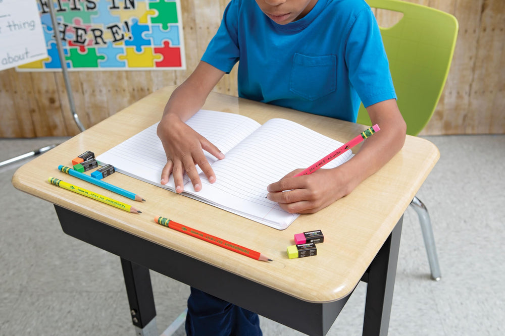 Ticonderoga neon-pencil classroom use enhances visibility during learning tasks.