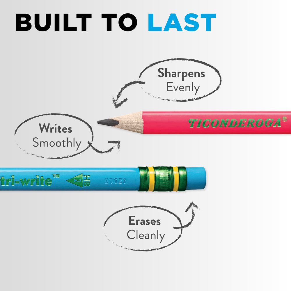 Ticonderoga pre-sharpened pencils save setup time for activities.