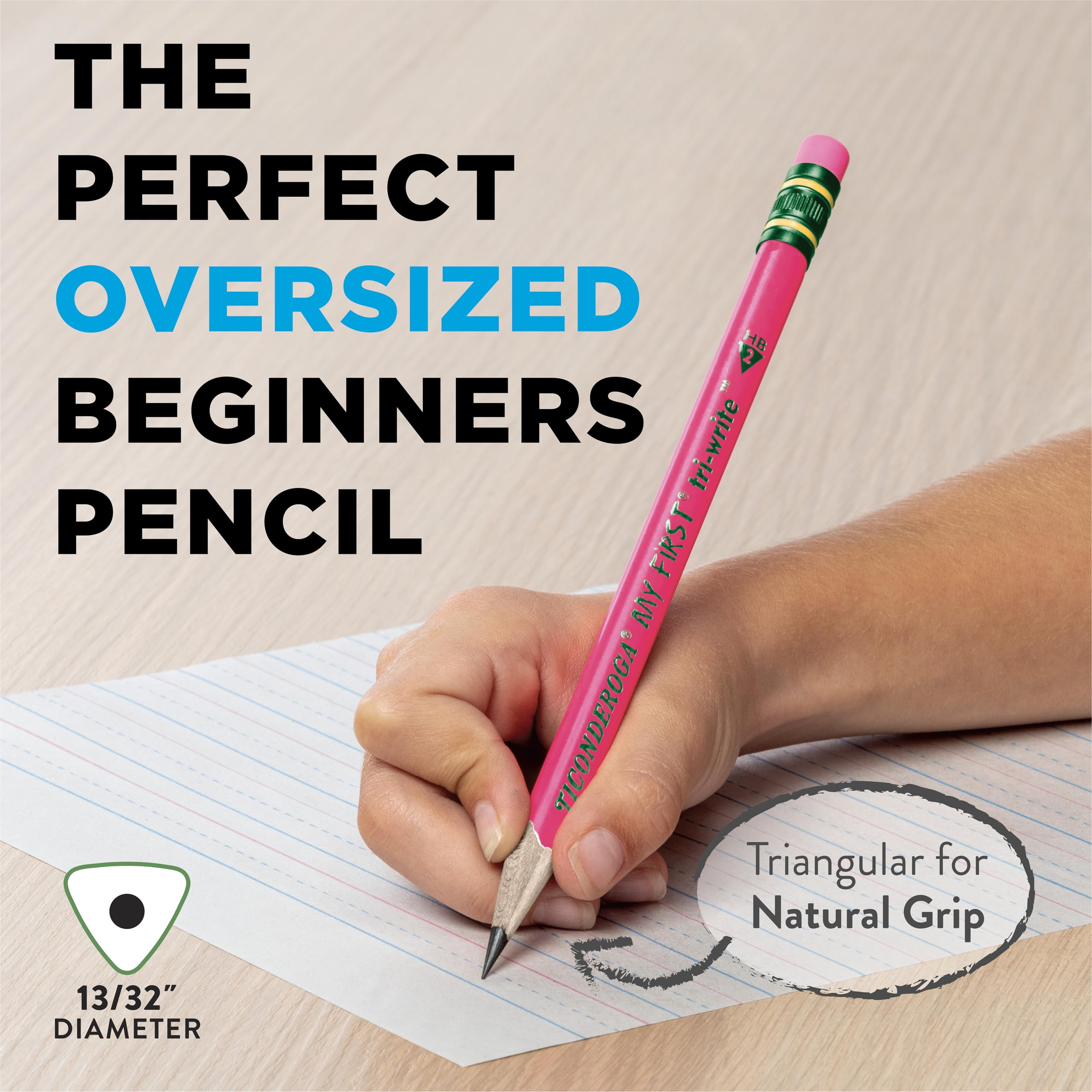 Ticonderoga premium wood sharpens cleanly with minimal breakage.