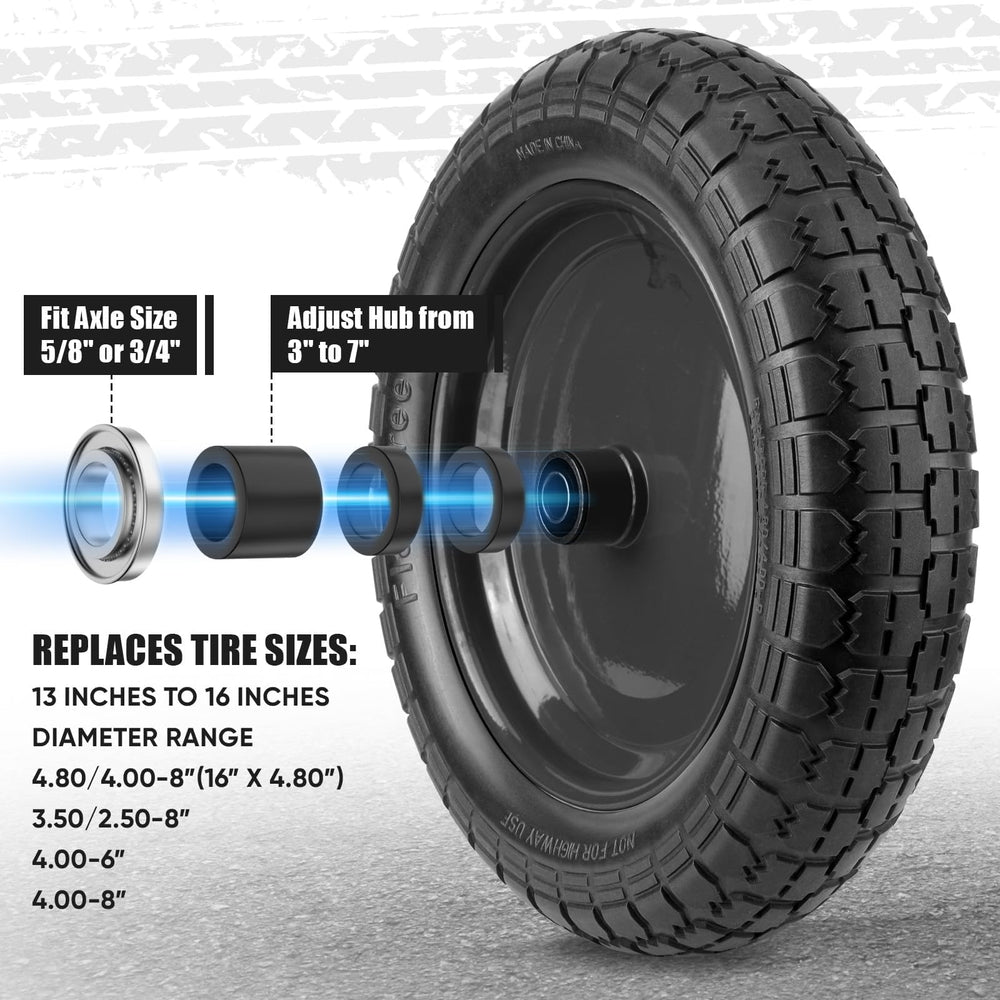 TICONN polyurethane tire reduces punctures and supports long tasks.