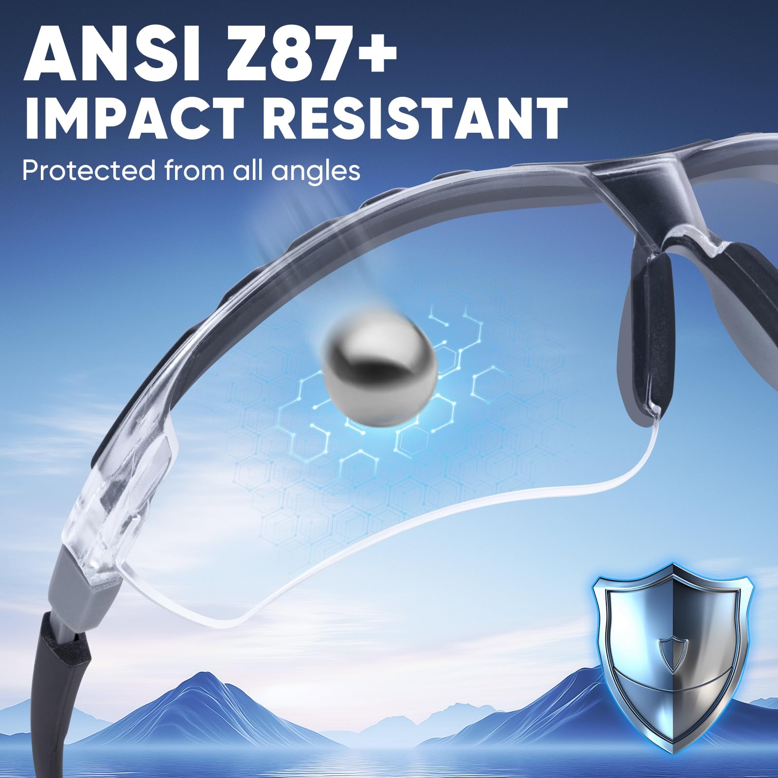 TICONN safety glasses with UV protection for outdoor work scenarios.