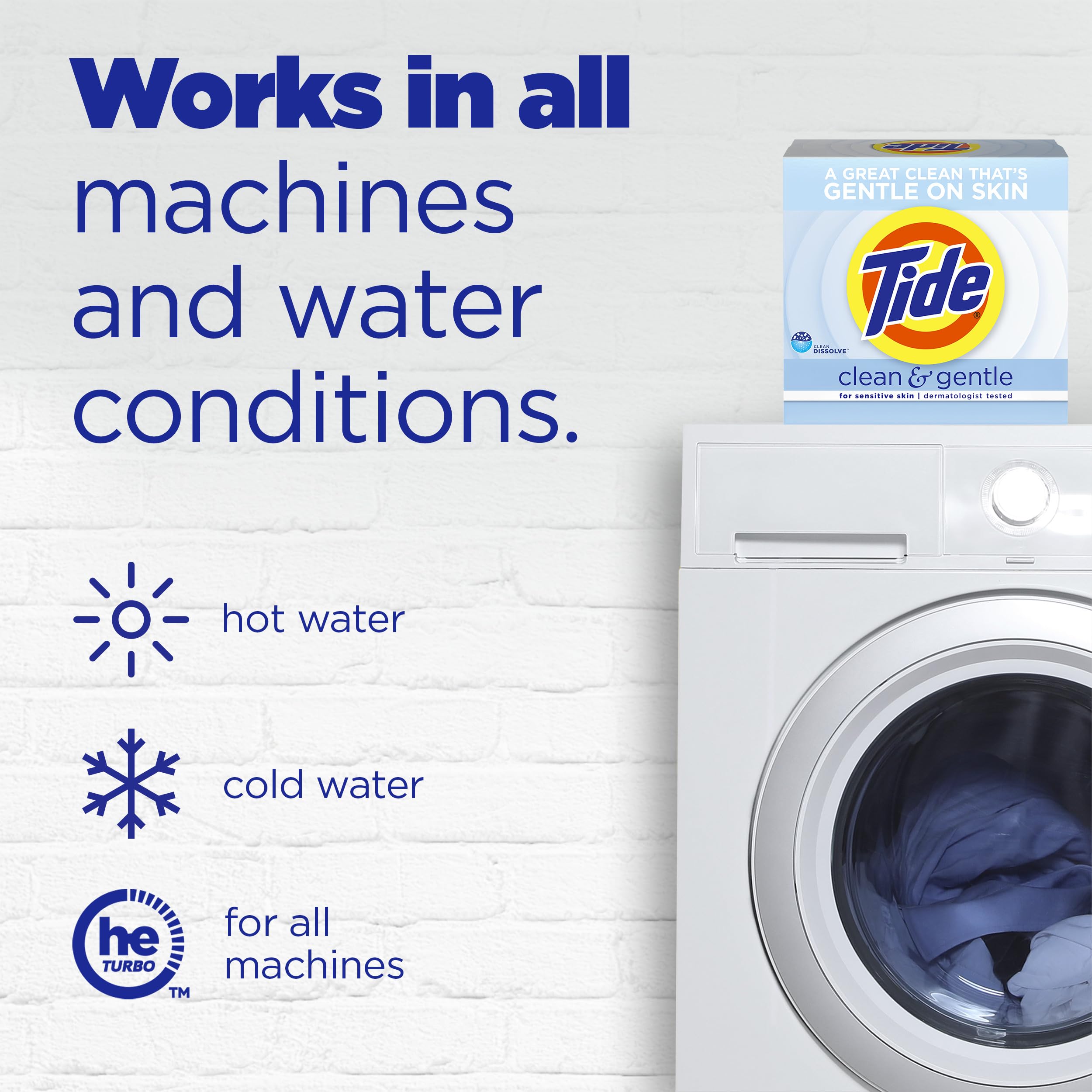 NEA and NPF certified Tide Clean and Gentle powder.