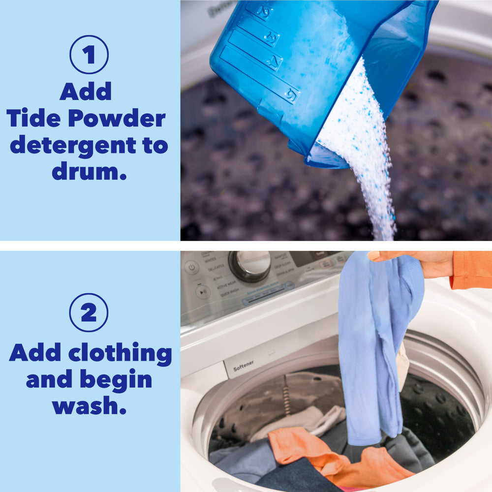 Cold water washing with Tide Clean and Gentle powder delivers effective cleaning.