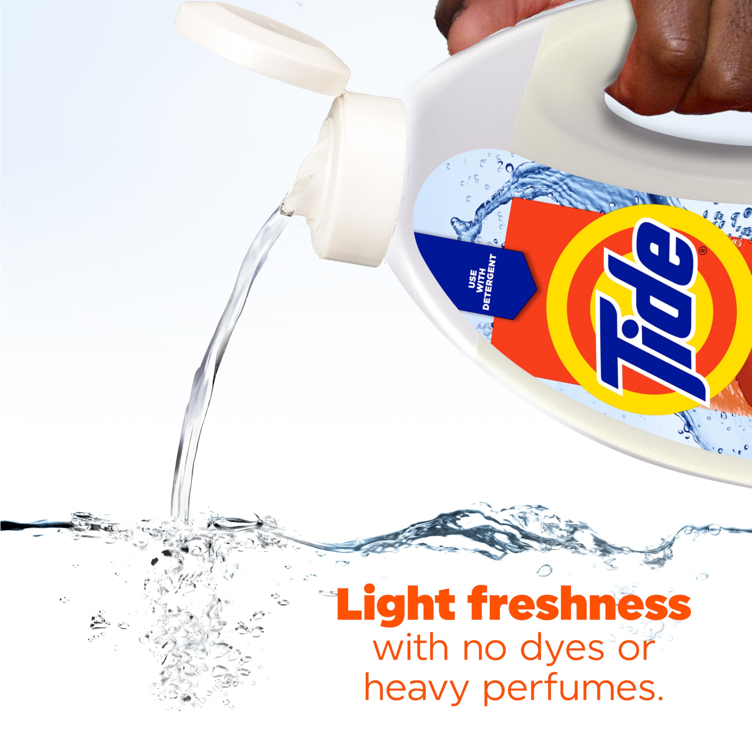 Tide Clean Boost bottle on a shelf ready for use in laundry