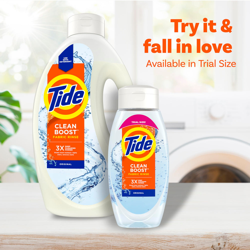 Tide Clean Boost used with detergent for enhanced rinse performance