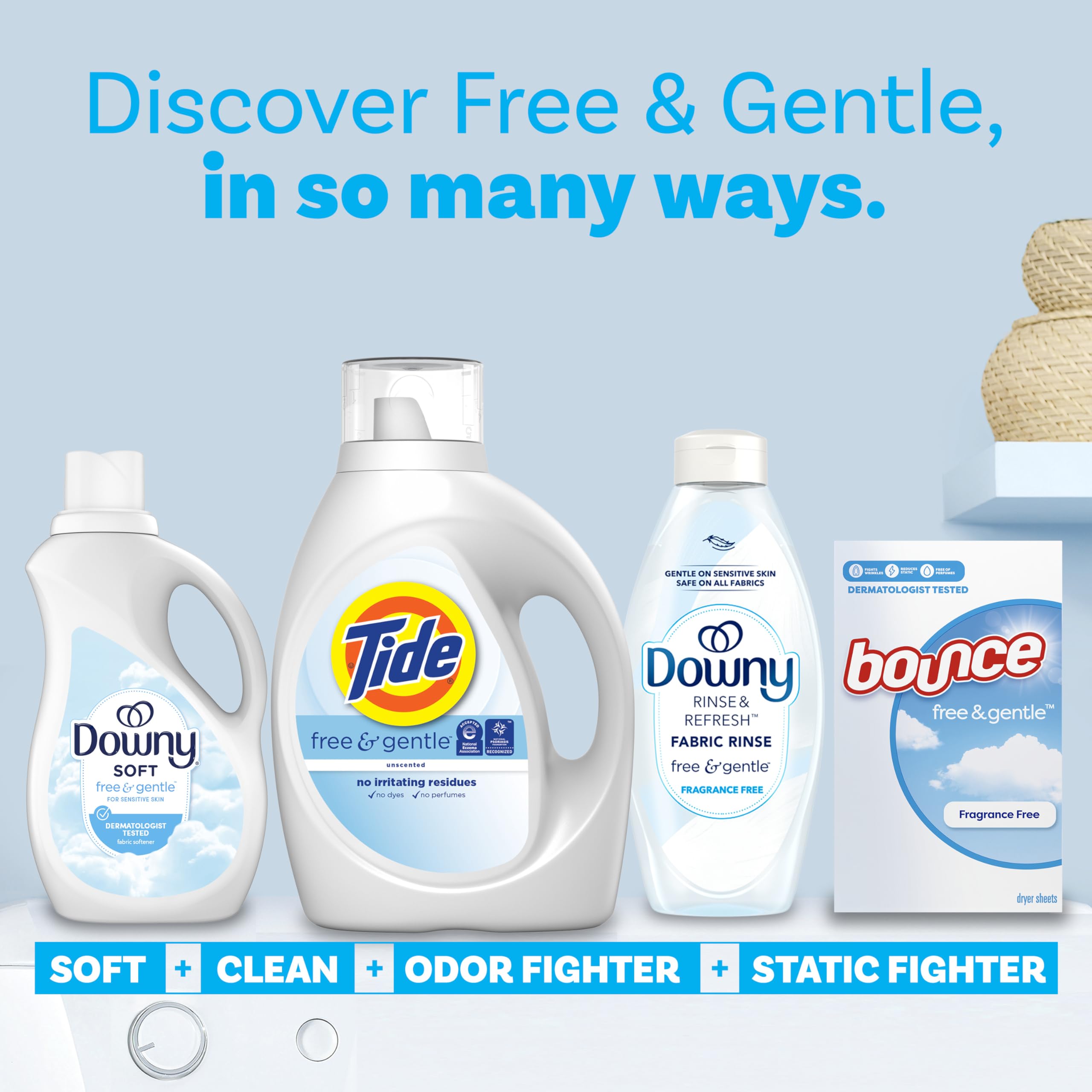 Tide Free & Gentle cold-water dissolve demonstrates effective cleaning in low-temperature cycles.