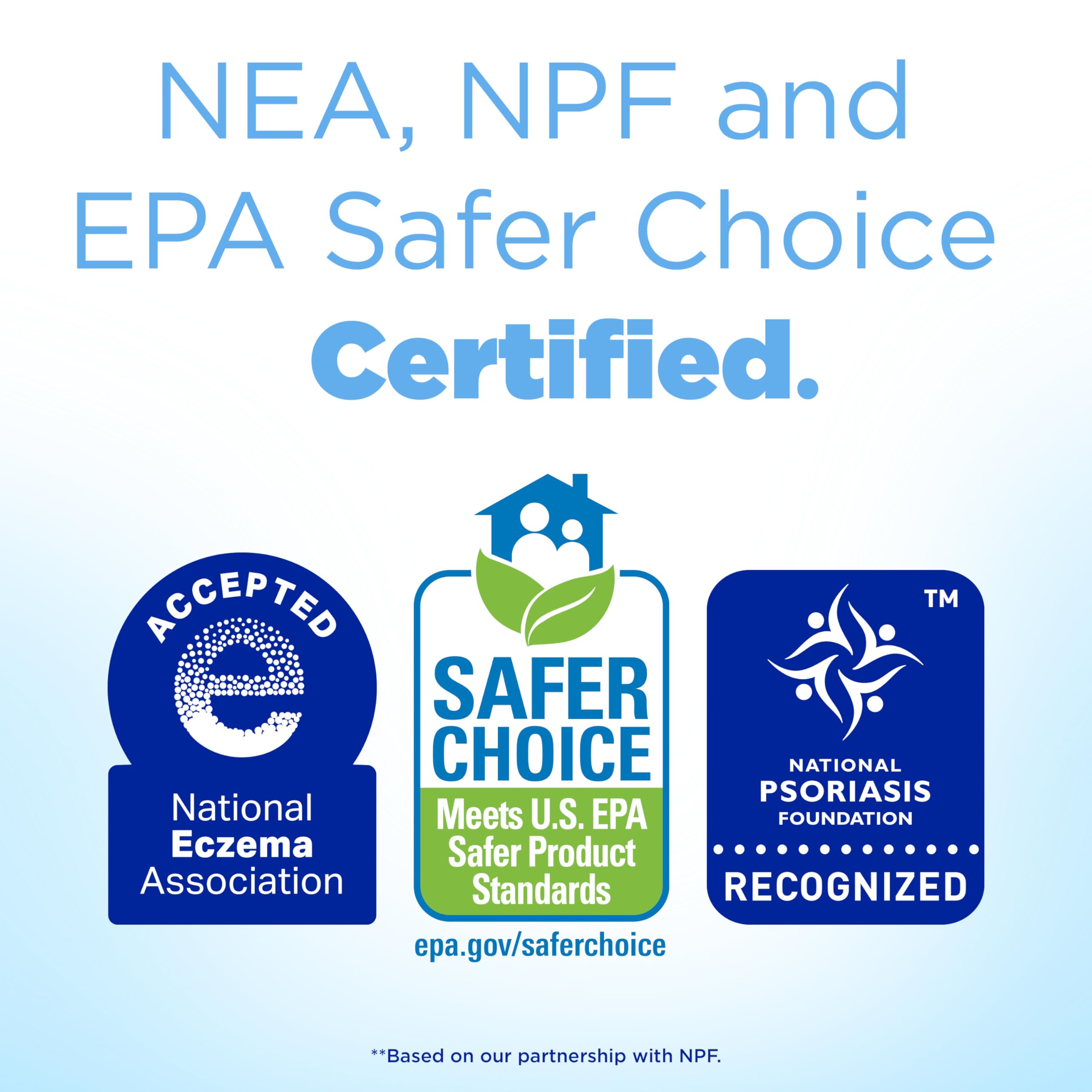 Tide Free & Gentle hypoallergenic symbol signals gentle, skin-friendly design.