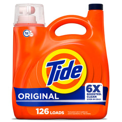 Tide Liquid Detergent Original Scent bottle front showing boosted clean for cold water washes