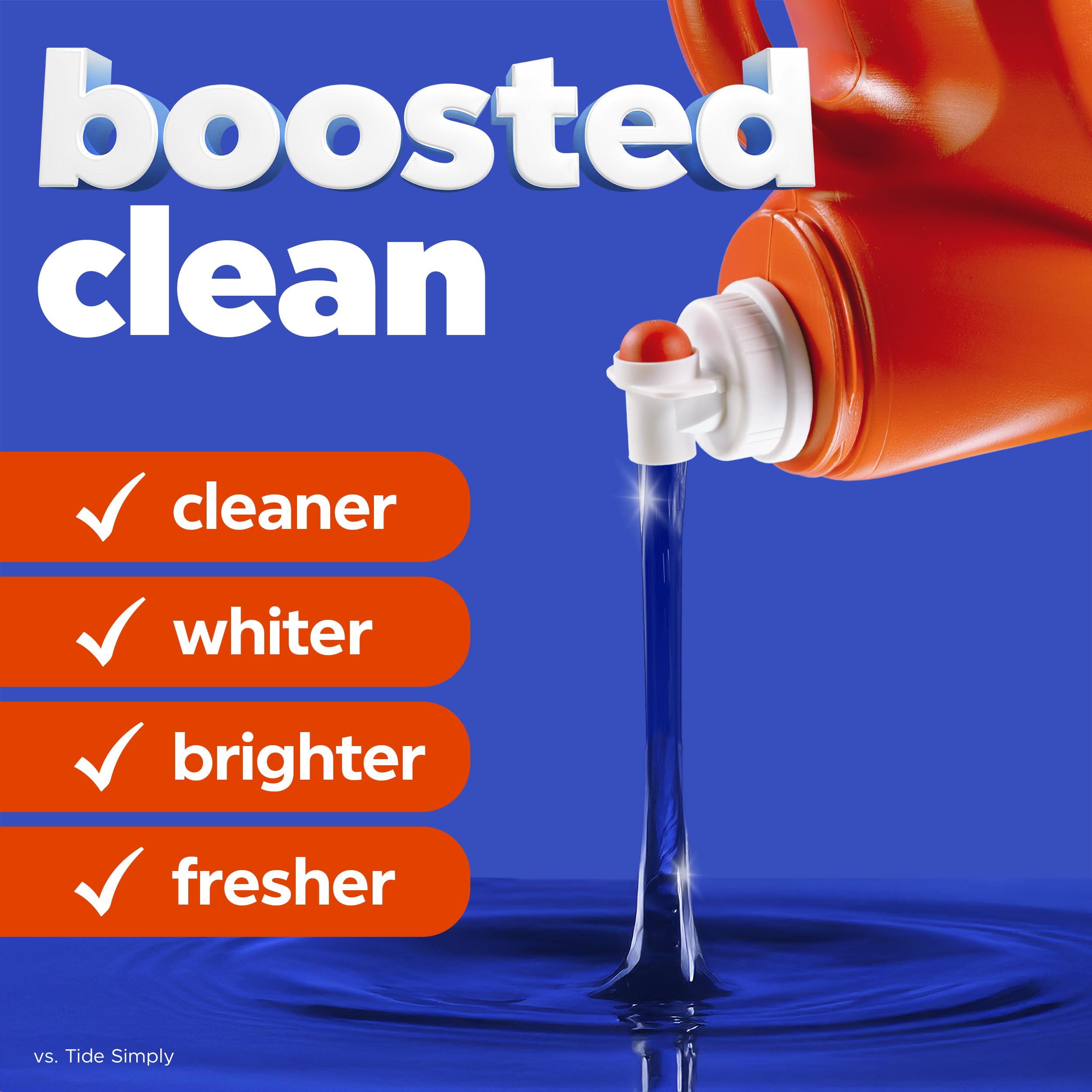 Tide Original Scent bottle pour demonstrates easy dosing for loads