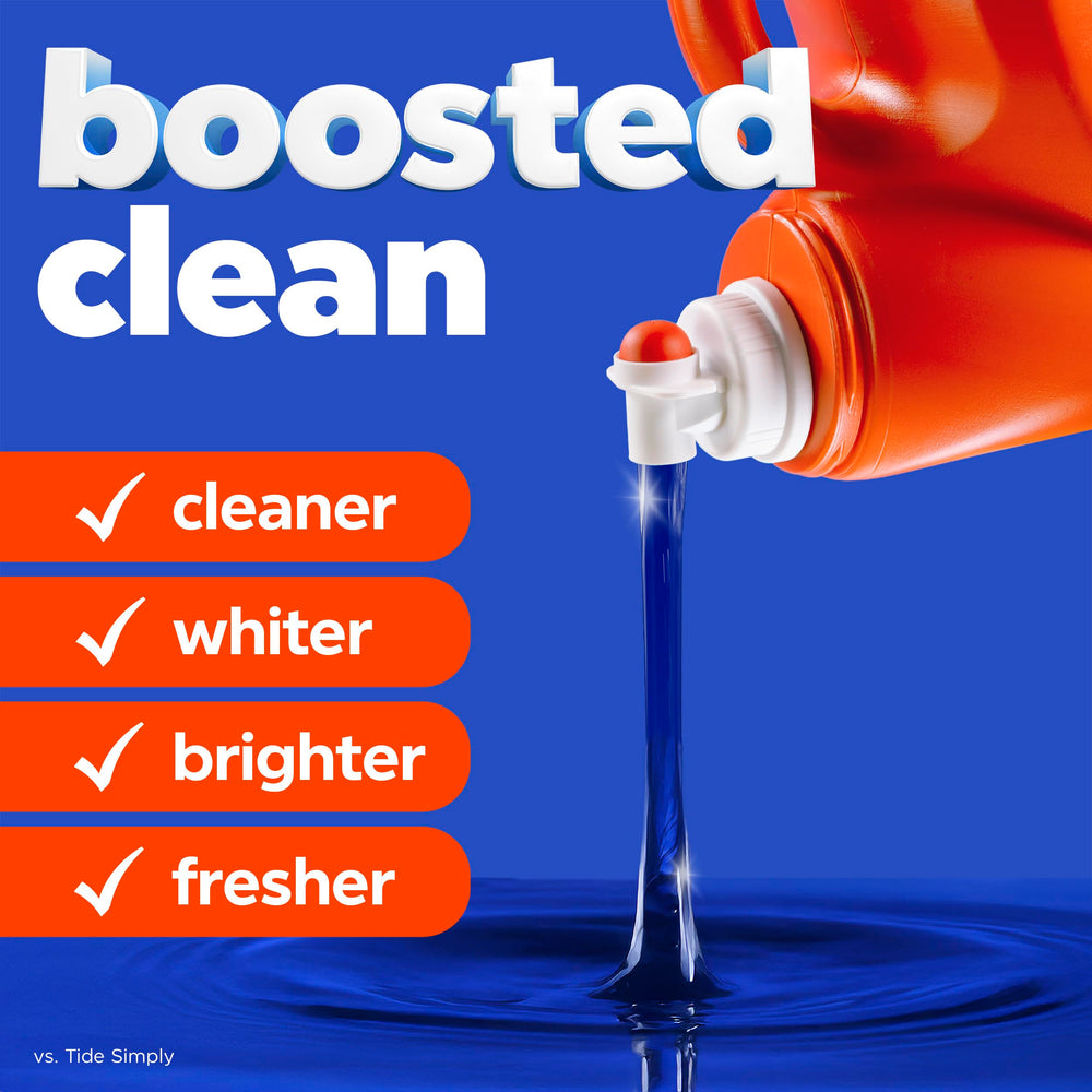 Tide Original Scent bottle pour demonstrates easy dosing for loads