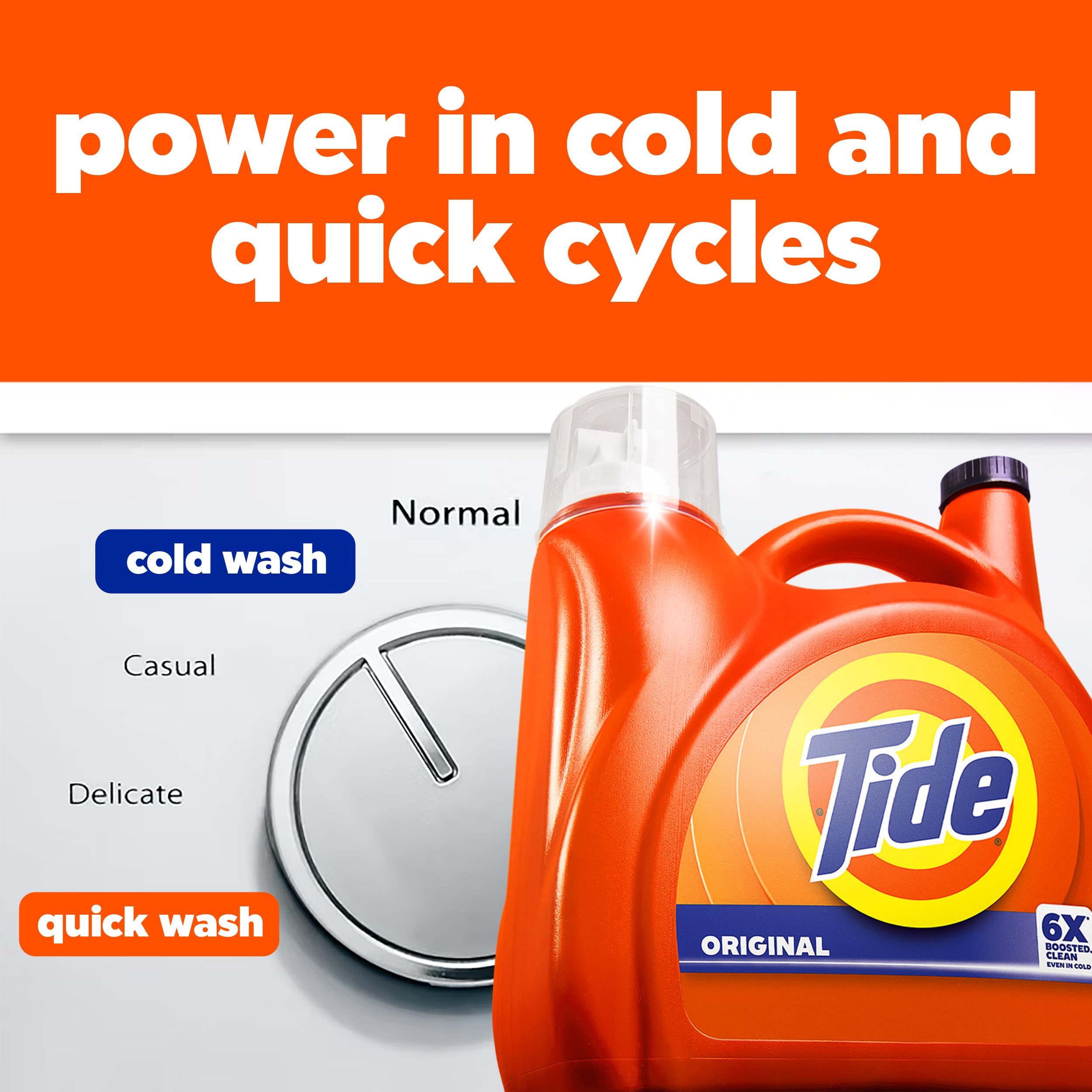 Tide Original Scent bottle with grease stain demo illustrating stain care