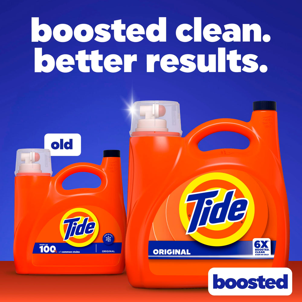 Tide Original Scent measuring caps shown for easy dosing