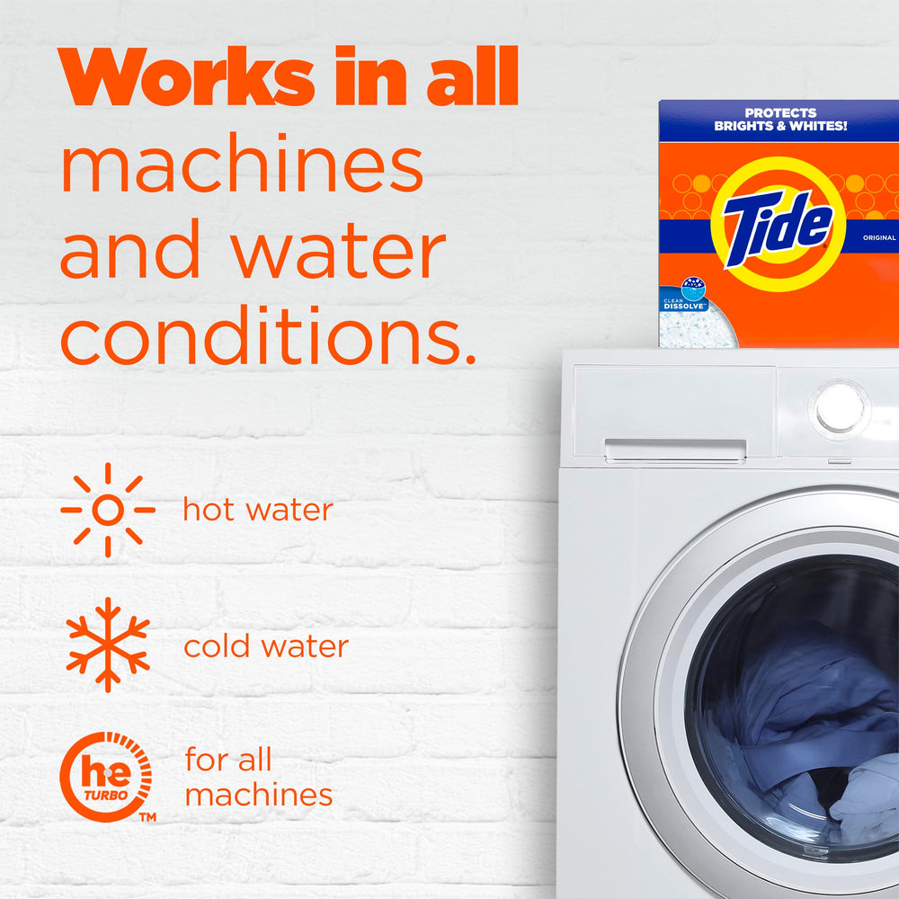 Tide Original Powder Detergent fresh-scent offers a clean laundry aroma