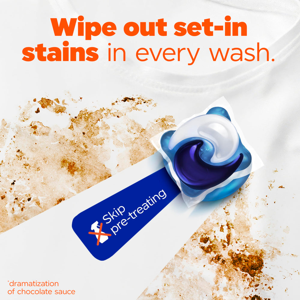 Tide Oxi Boost Power PODS stain removal action highlights cleaning potential