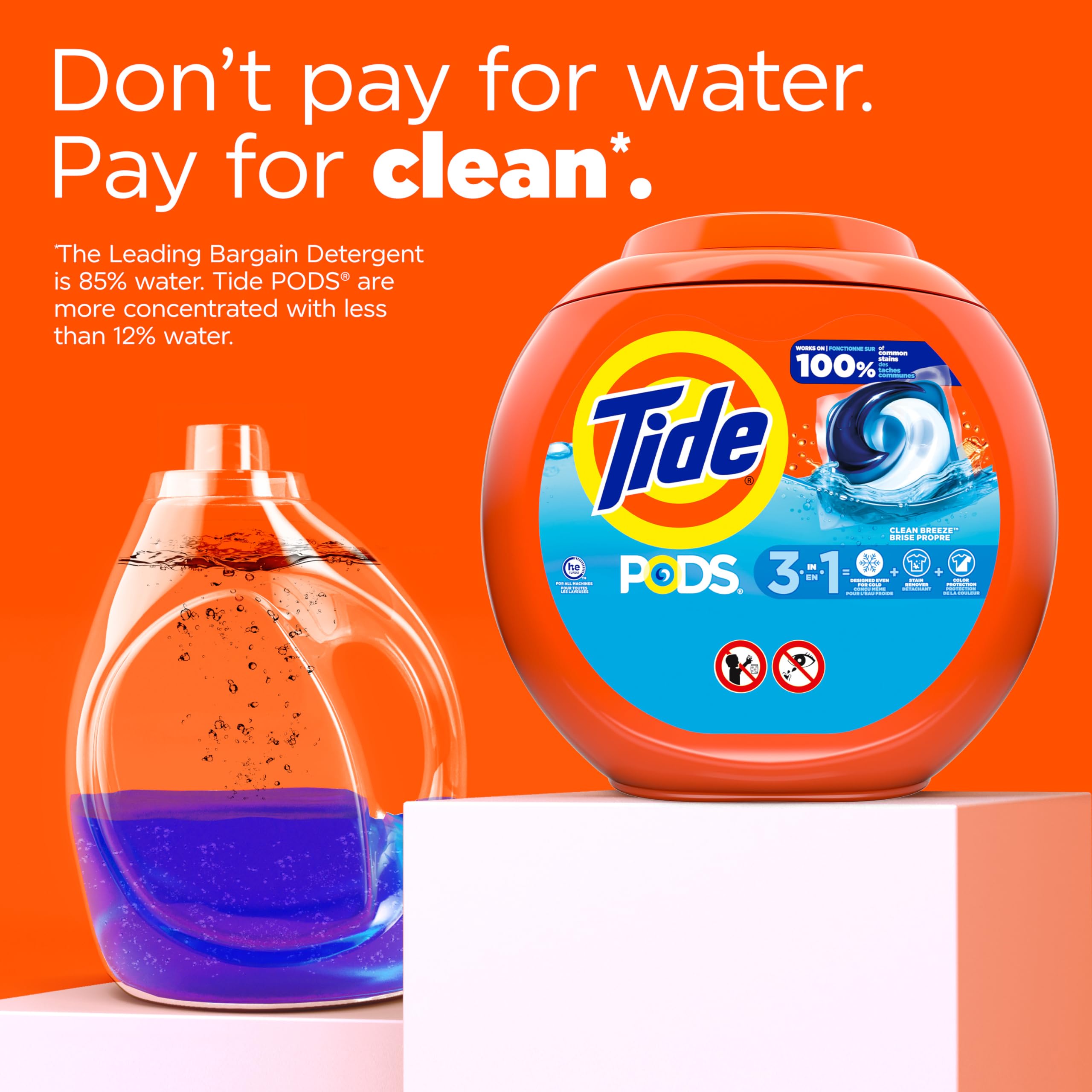 Tide PODS with Clean Breeze scent leaves clothes smelling fresh.