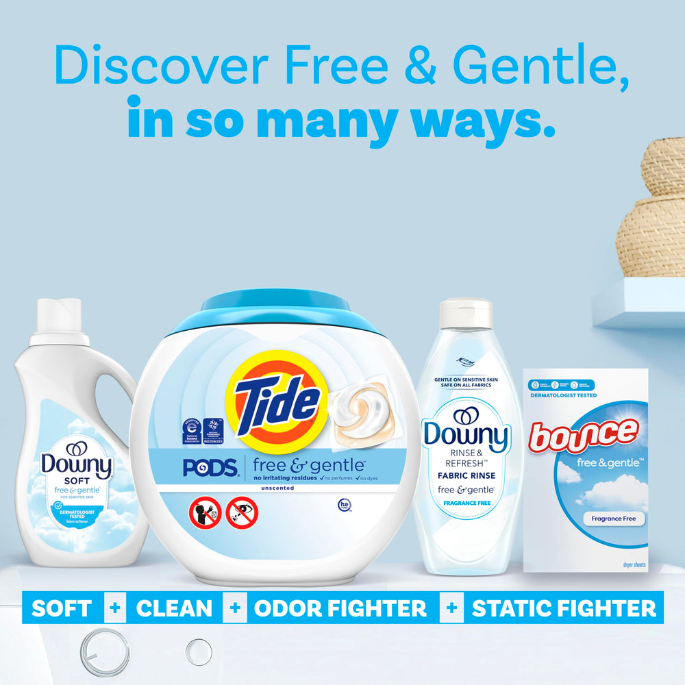 Tide PODS Free & Gentle 102-count pack displayed for bulk laundry.