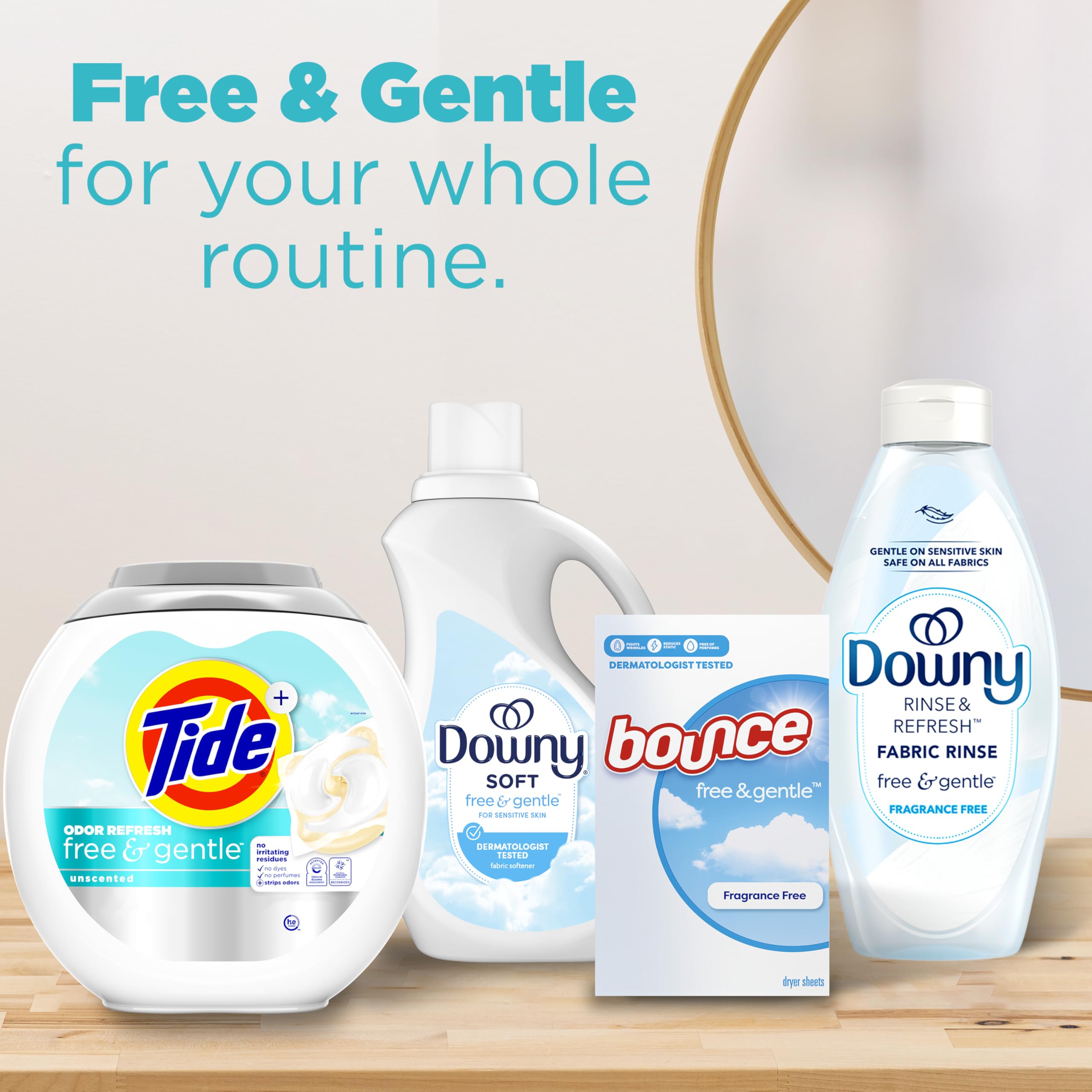 Tide PODS Free & Gentle Odor Refresh NEA/NPF certified hypoallergenic pod