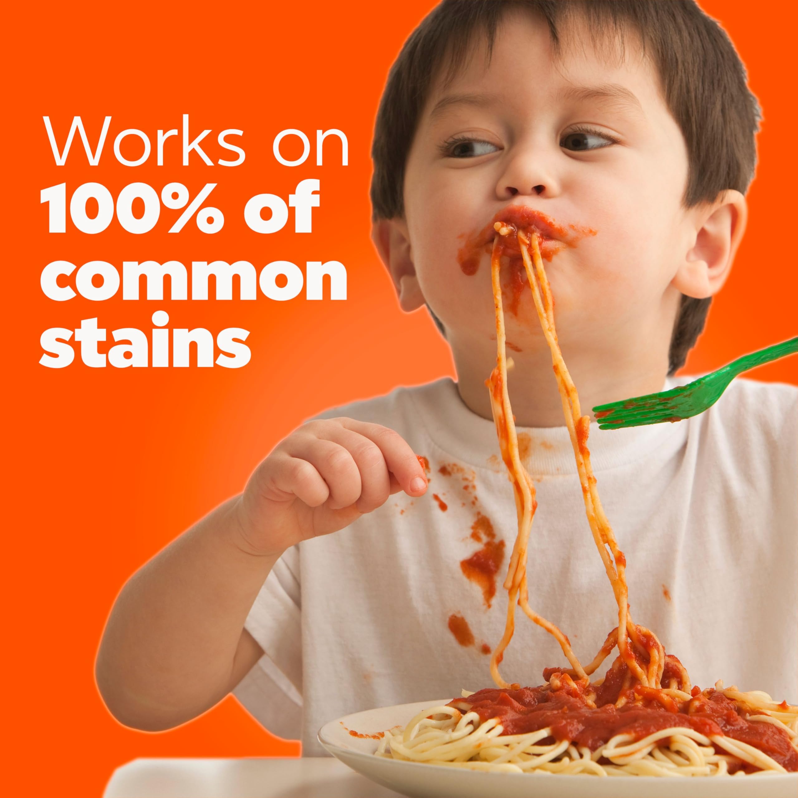 HE-compatible symbol shown with Tide PODS for efficient detergency.