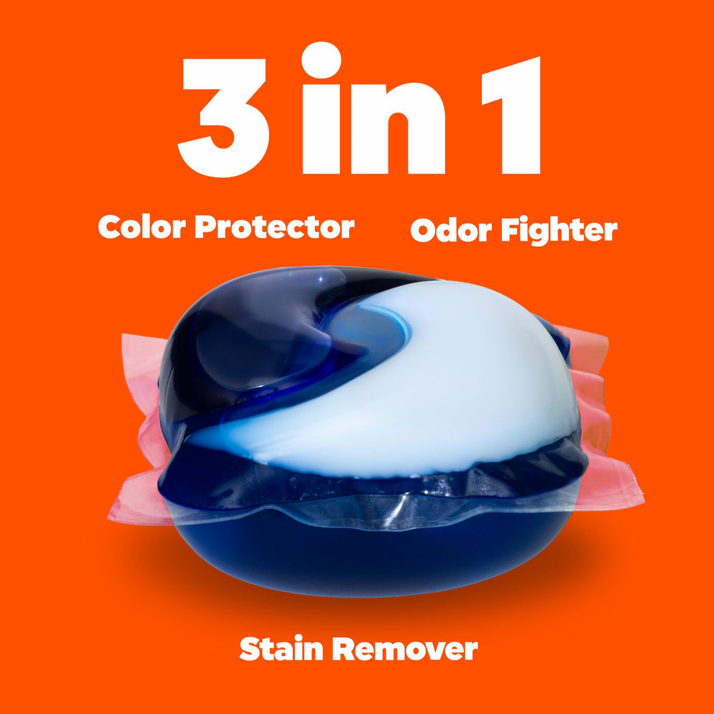 Tide PODS stain removal action dissolving in water to fight stains