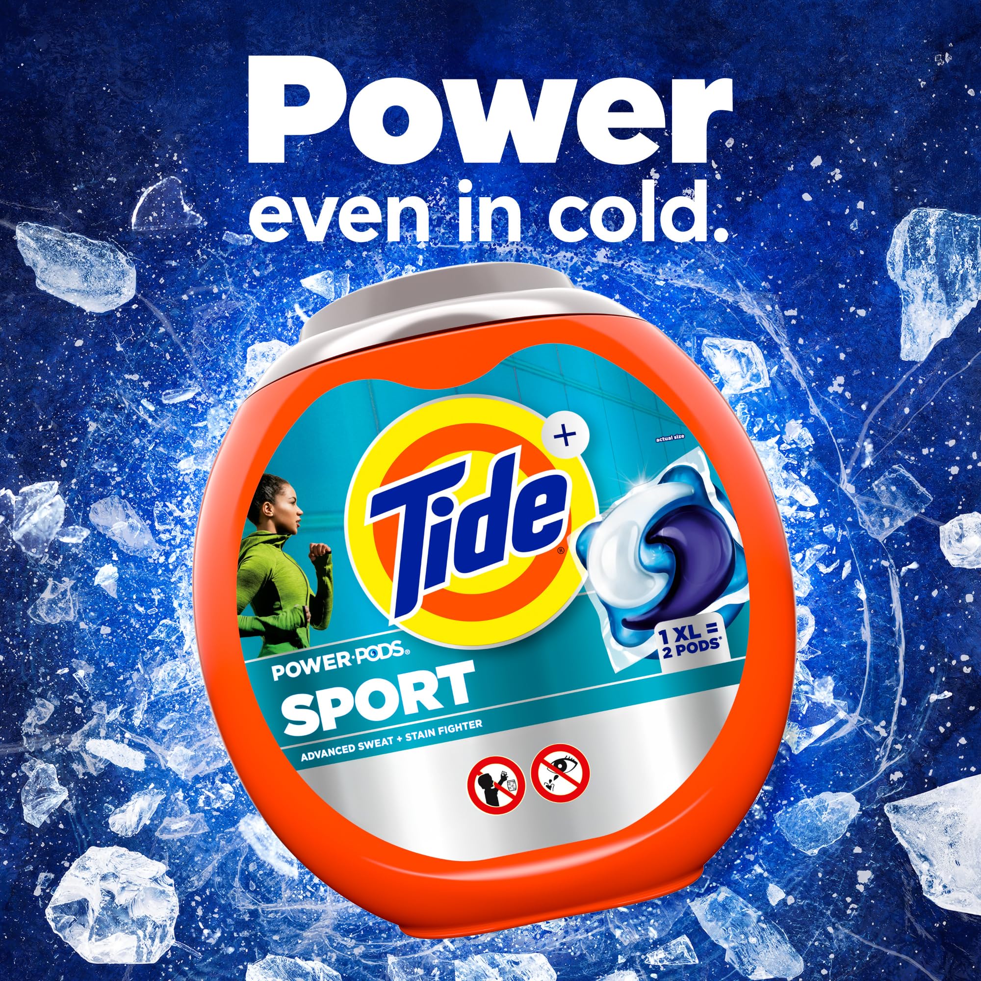 Tide Power Pods Sport active fresh scent after washing