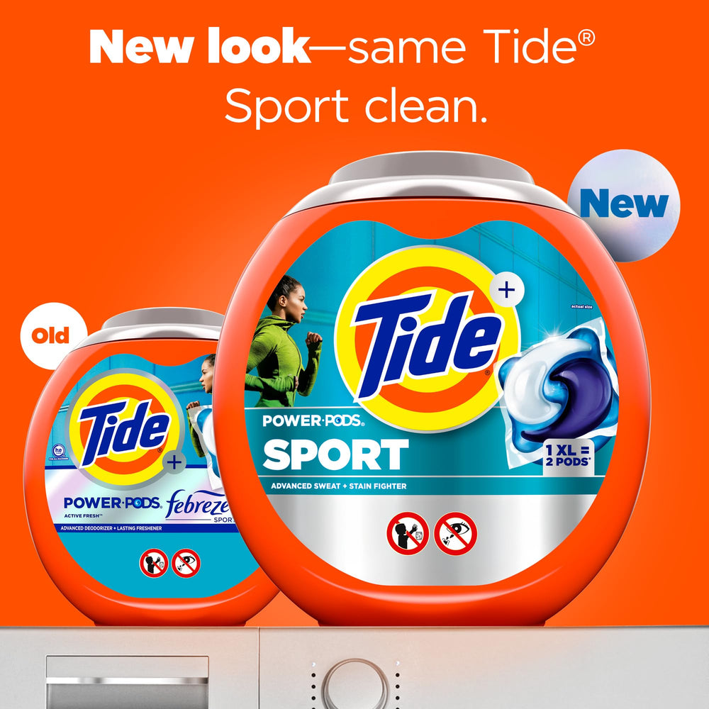 Tide Power Pods Sport pods dissolving in water for tough stains