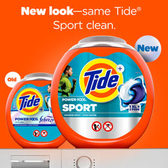 Tide Power Pods Sport pods dissolving in water for tough stains
