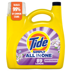 Tide Simply Berry Blossom bottle shown ready for everyday laundry, signaling a fresh clean.